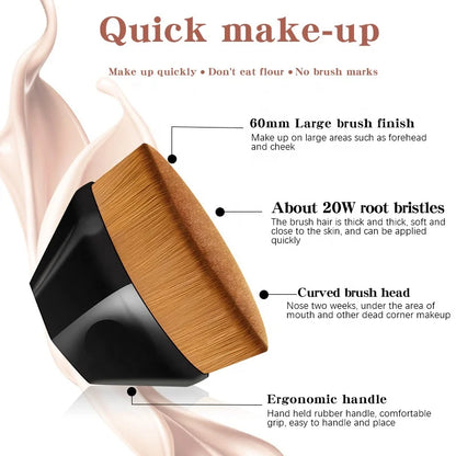 Six-Corner Kabuki Makeup Brush Set - Flawless Foundation & Liquid Application