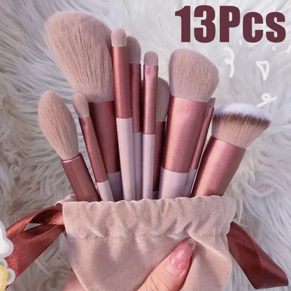 13Pcs Makeup Brush Set - Foundation, Blush, Eyeshadow & More