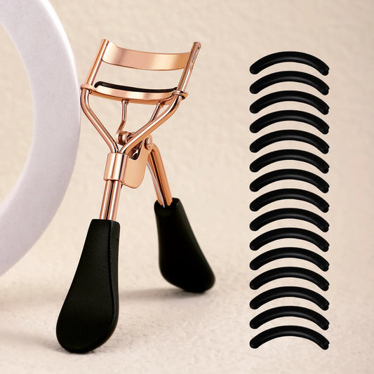 Portable Eyelash Curler with 15 Silicone Pads