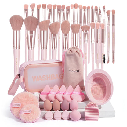 MAANGE 46PCS Makeup Kit – Brushes, Sponges & Tools