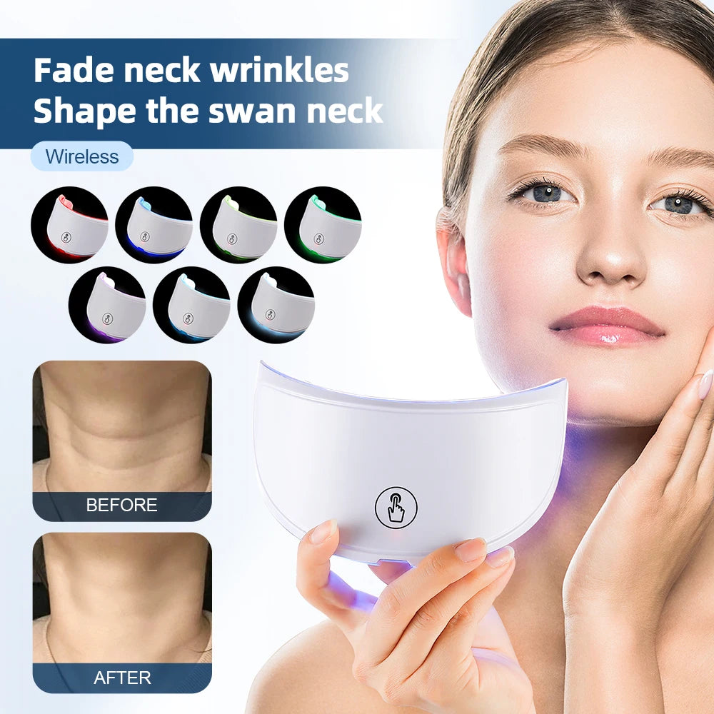 Neck LED Mask - 7-Color Photon Therapy for Wrinkle Removal & Skin Tightening