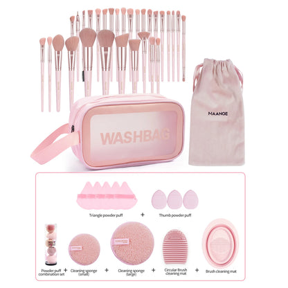 MAANGE 46PCS Makeup Kit – Brushes, Sponges & Tools